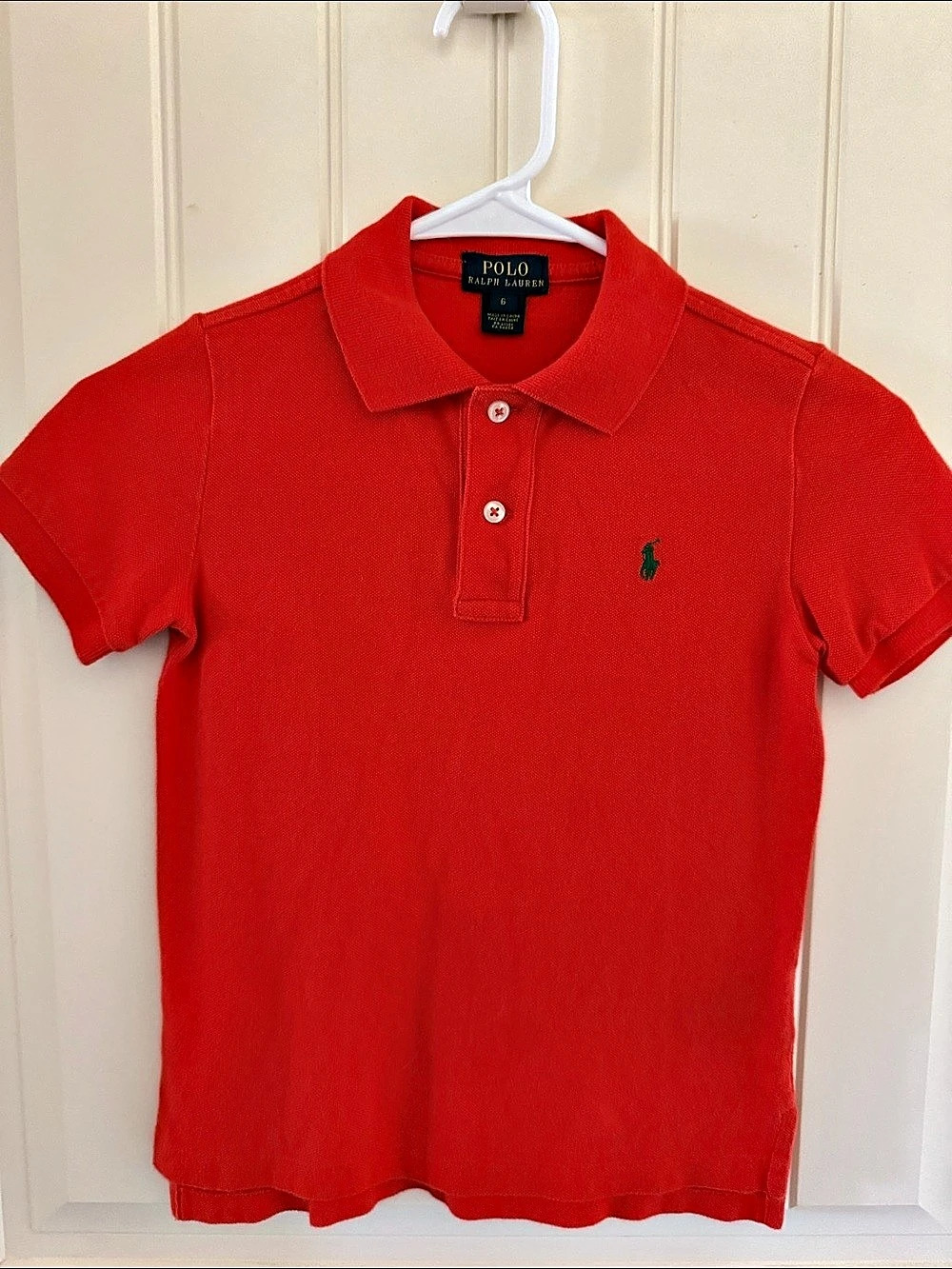 Polo Ralph Lauren Orange Cotton Polo Shirt Size 6